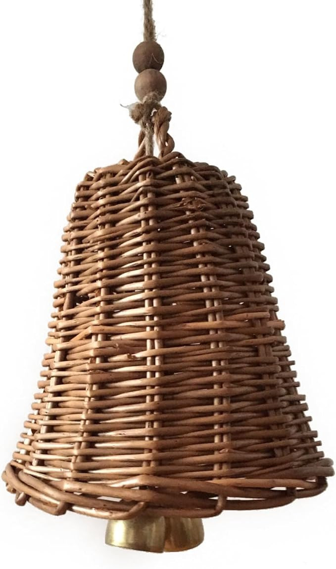 Christmas Decorations Natural Rattan Round Rustic Hanging Handmade Wicker Rattan Bells, Suitable ... | Amazon (US)