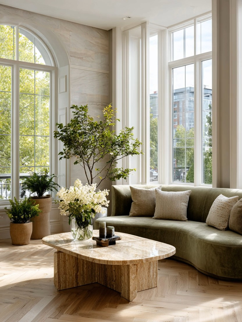 This is what minimalism looks like when it’s done right.

Not empty. Not cold.
But layered, intentional, and quietly luxurious.

A curved sage green velvet sofa instantly softens the space. The color brings in that natural harmony, while velvet adds depth and a subtle richness that changes with the light throughout the day.

Then comes the balance.
A stone or marble coffee table introduces contrast. It’s cool, structured, and grounding—exactly what the softness of velvet needs to feel complete.

This is where design becomes effortless.
You’re not adding more pieces. You’re choosing the right ones.

The curved silhouette, the natural tones, the mix of textures—everything works together to create a space that feels calm, elevated, and lived in.

It’s the modern evolution of mid-century design.
Cleaner lines, softer edges, and a more relaxed, nature-driven palette.

This look works beautifully in sun-filled homes—from California to Florida to European interiors—where natural light enhances every texture and tone.

Shop our edit to recreate this refined minimal look with curved velvet seating and sculptural stone tables.

Because true luxury is never loud. It’s felt.

#QuietLuxury #MinimalistHome #LivingRoomInspo 

 #LTKHome