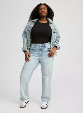 High Rise Straight Elastic Waist Jean | Torrid (US & Canada)