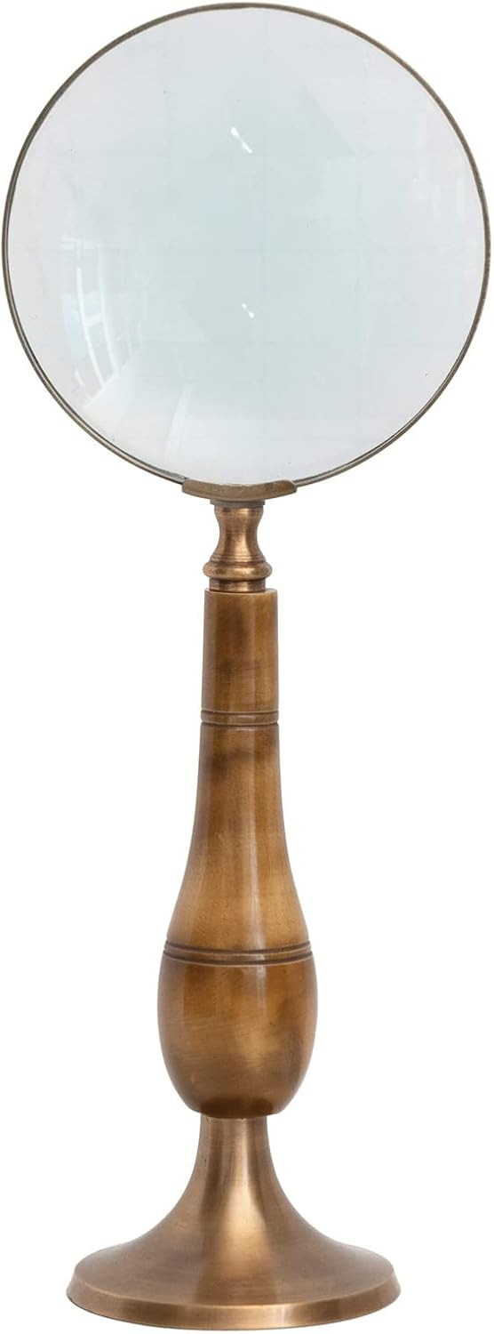 Creative Co-Op Vintage Brass and Bone Magnifying Glass, Multicolor | Amazon (US)