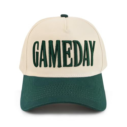 Game Day Hat for Women Men 2026 Vintage Embroidered Football Softball Baseball Caps World Soccer Cup Trucker Hats Birthday Gifts for Mom Dad, Green | Amazon (US)
