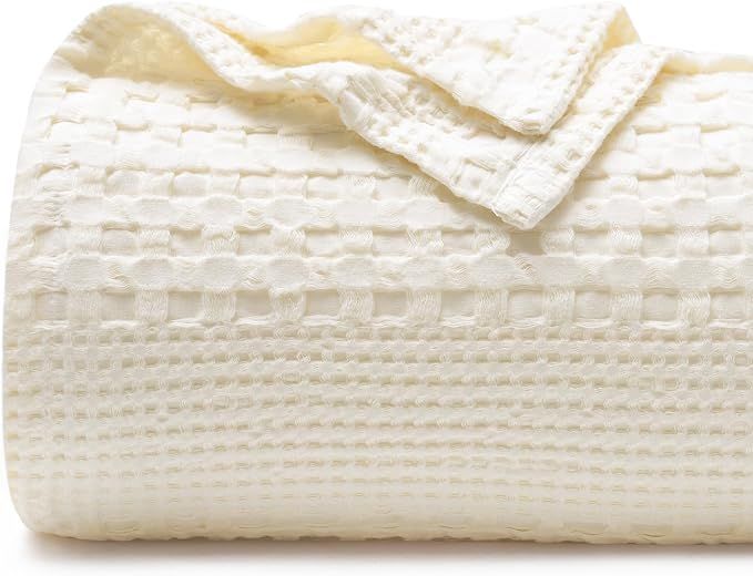 PHF 100% Cotton Waffle Weave Blanket Twin Size, Lightweight Washed Cotton Blanket for Spring & Su... | Amazon (US)