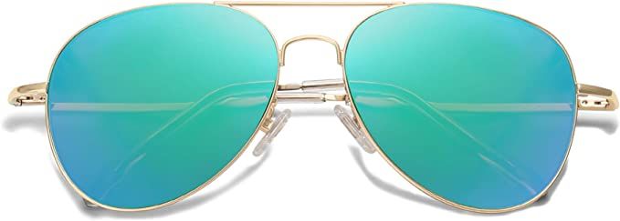 SOJOS Classic Aviator Sunglasses for Women Men Mirrored UV400 Lens Vintage Metal Frame SJ1030 | Amazon (US)