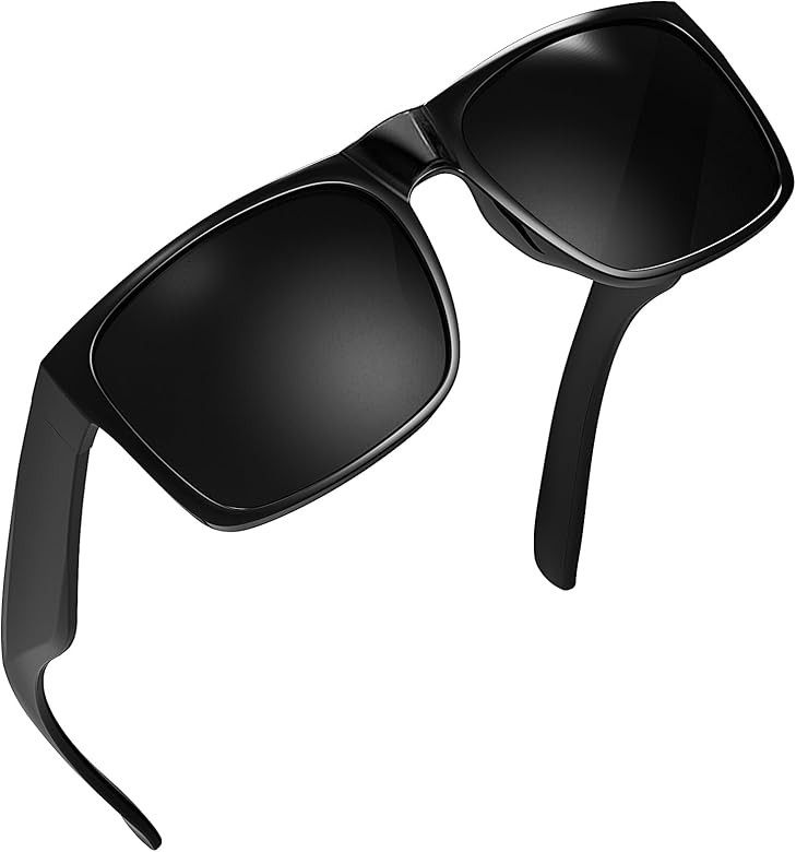 WISTON XL Big Wide Head Mens Dark Black Sunglasses for Men Extra Large Square Sun Glasses 149mm W... | Amazon (US)