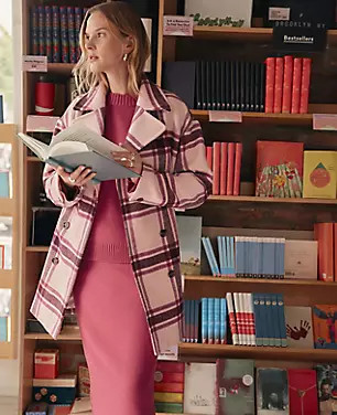 Weekend Collection Plaid Cocoon Coat | Ann Taylor