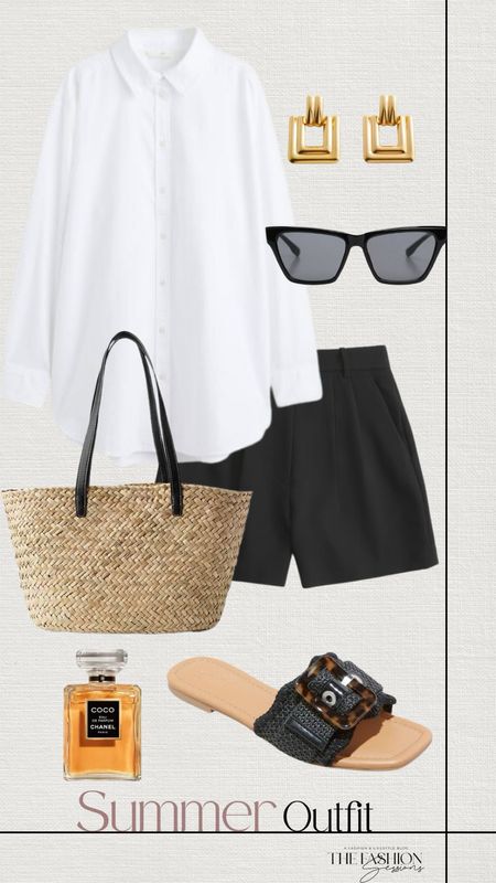 Summer Outfit | White Button Down | Tailored Linen Shorts | Woven Bag | 

#LTKSeasonal #LTKStyleTip #LTKOver40