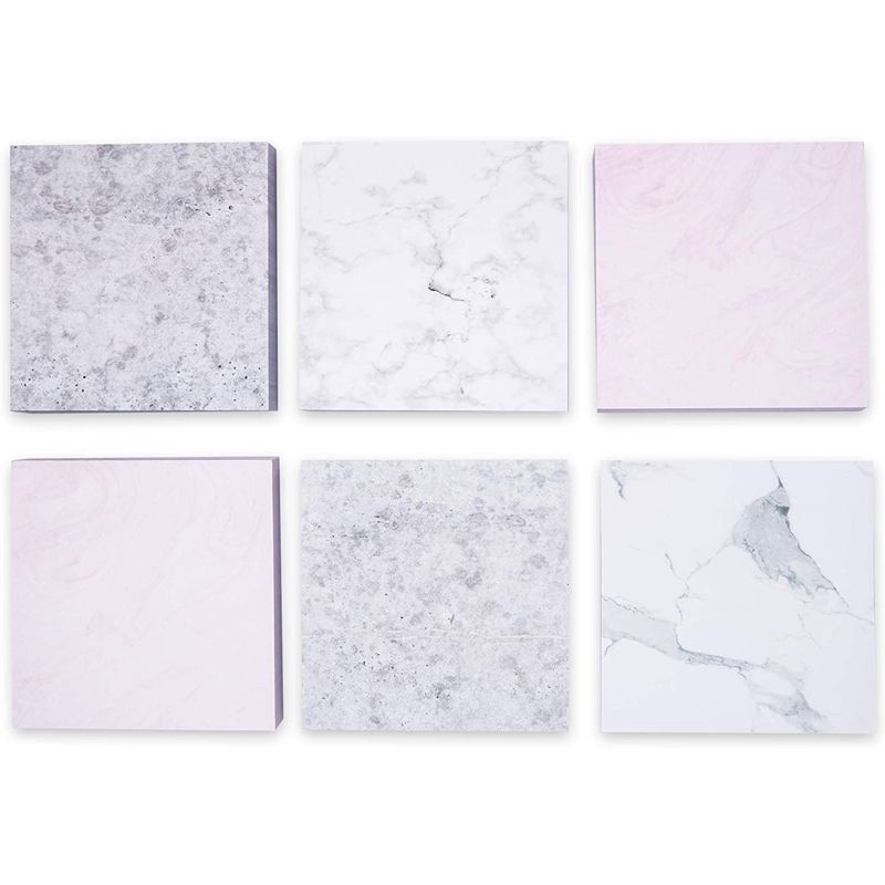 Paper Junkie 6 Pack Marble Sticky Notes, Memo Notepads Set, 100 Sheets Each, 6 Designs, 3.5 In | Target