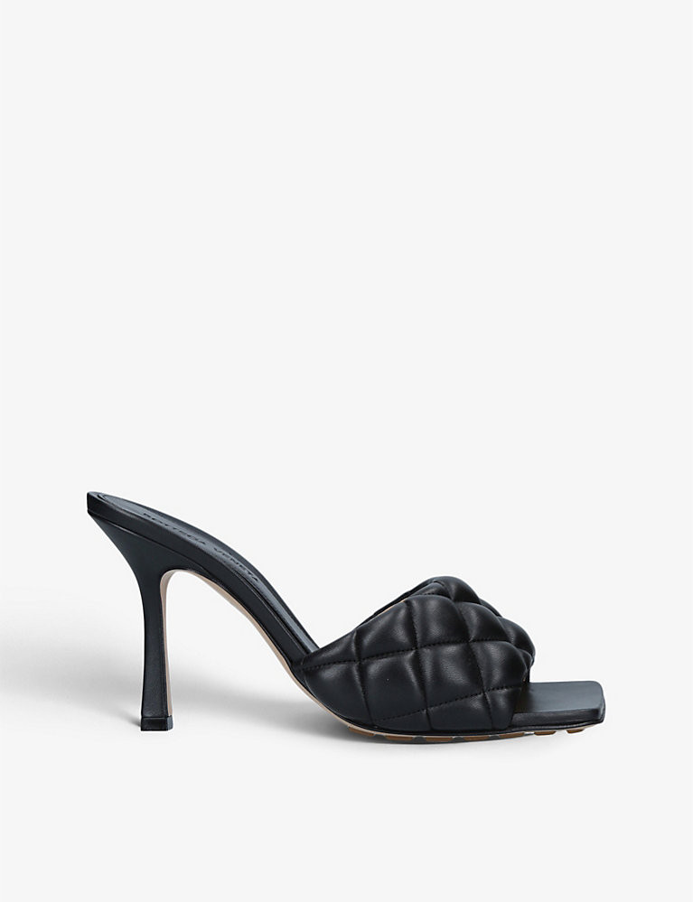 Padded quilted-leather heeled mules | Selfridges