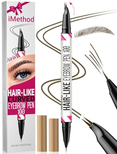iMethod Curved Eyebrow Pen - Eyebrow Pencil, Brow Pencil 2-in-1 Dual-Ended Microblading Eyebrow Pen with Curved Tip and Precise Brush-Tip, Brow Pen for Natural Hair-Like Brows, Last All-Day, Brown | Amazon (US)