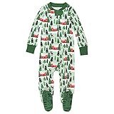 HonestBaby Baby Organic Cotton Snug-Fit Footed Pajamas, Cozy Cabin, 18 Months | Amazon (US)