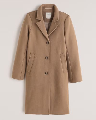 Women's Wool-Blend Dad Coat | Women's | Abercrombie.com | Abercrombie & Fitch (UK)