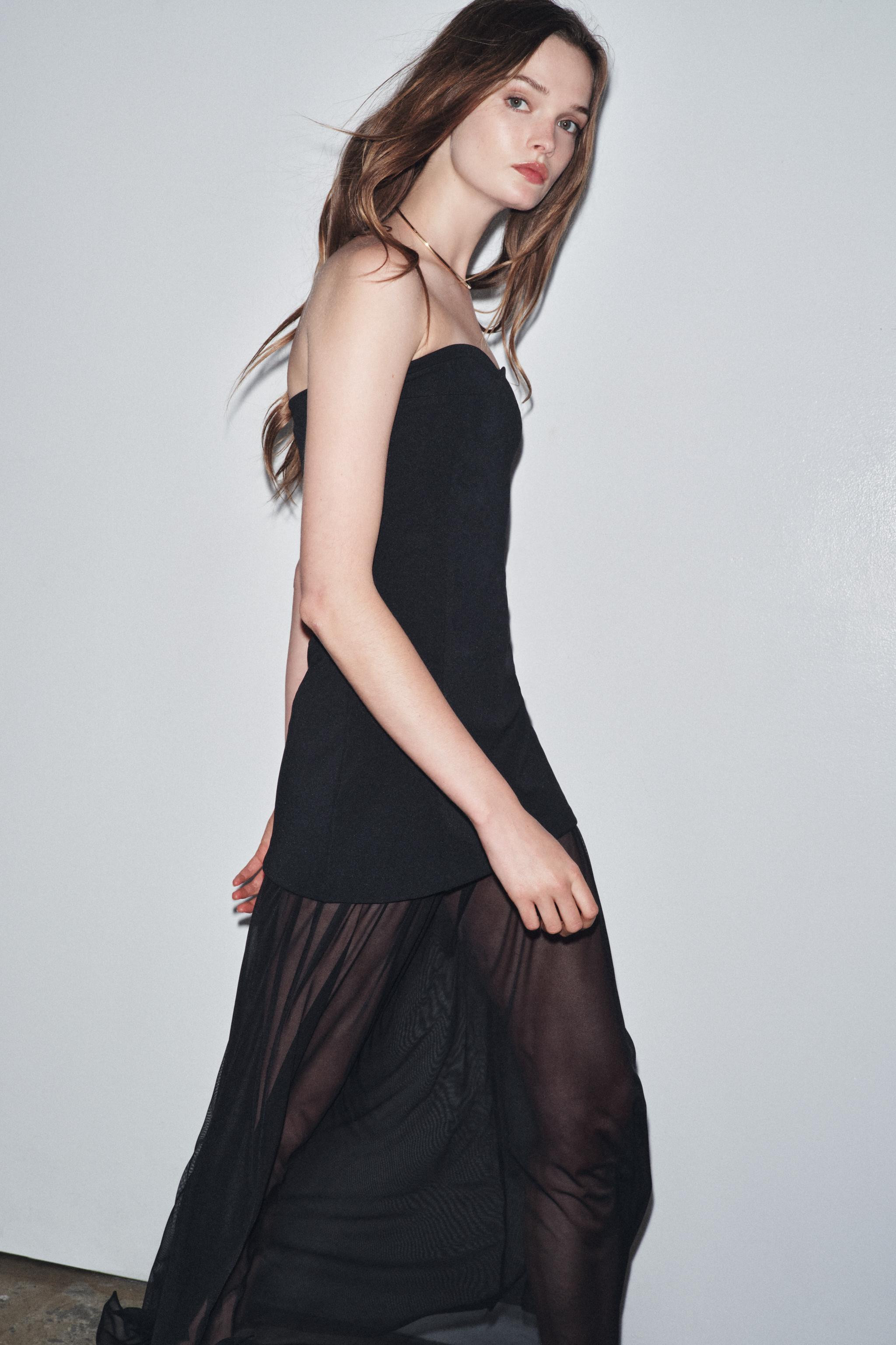 COMBINATION STRAPLESS DRESS | Zara US