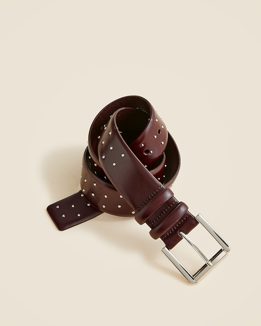 Wide belt in studded Italian leather | J. Crew US
