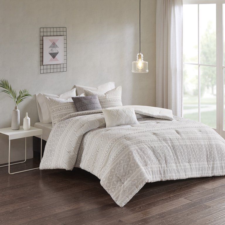 Home Essence Apartment Emerson 5PC Cotton Clip Jacquard Comforter Set | Walmart (US)