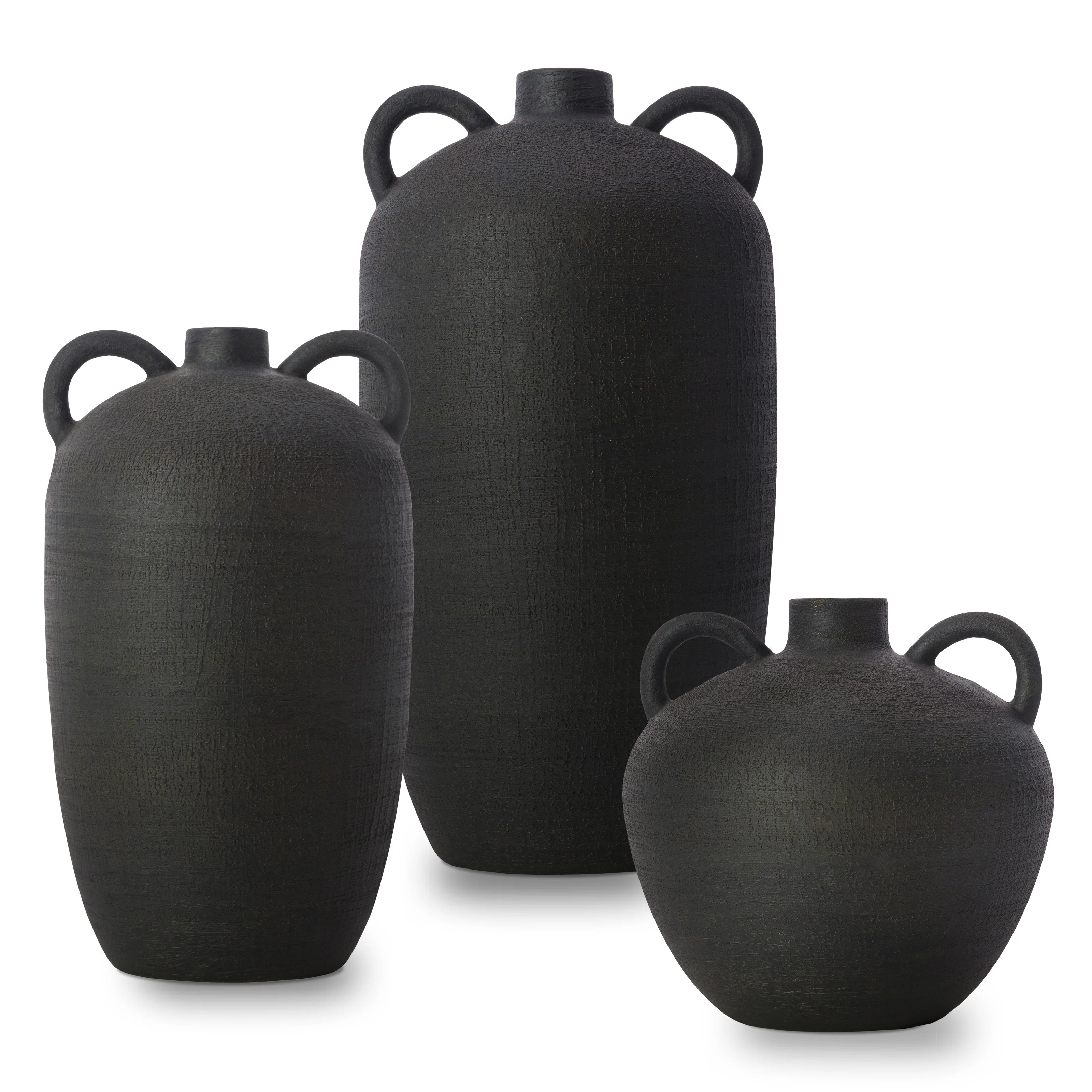 Birch Lane™ 3 Piece Iyanna Black Ceramic Table Vase Set & Reviews | Wayfair | Wayfair North America