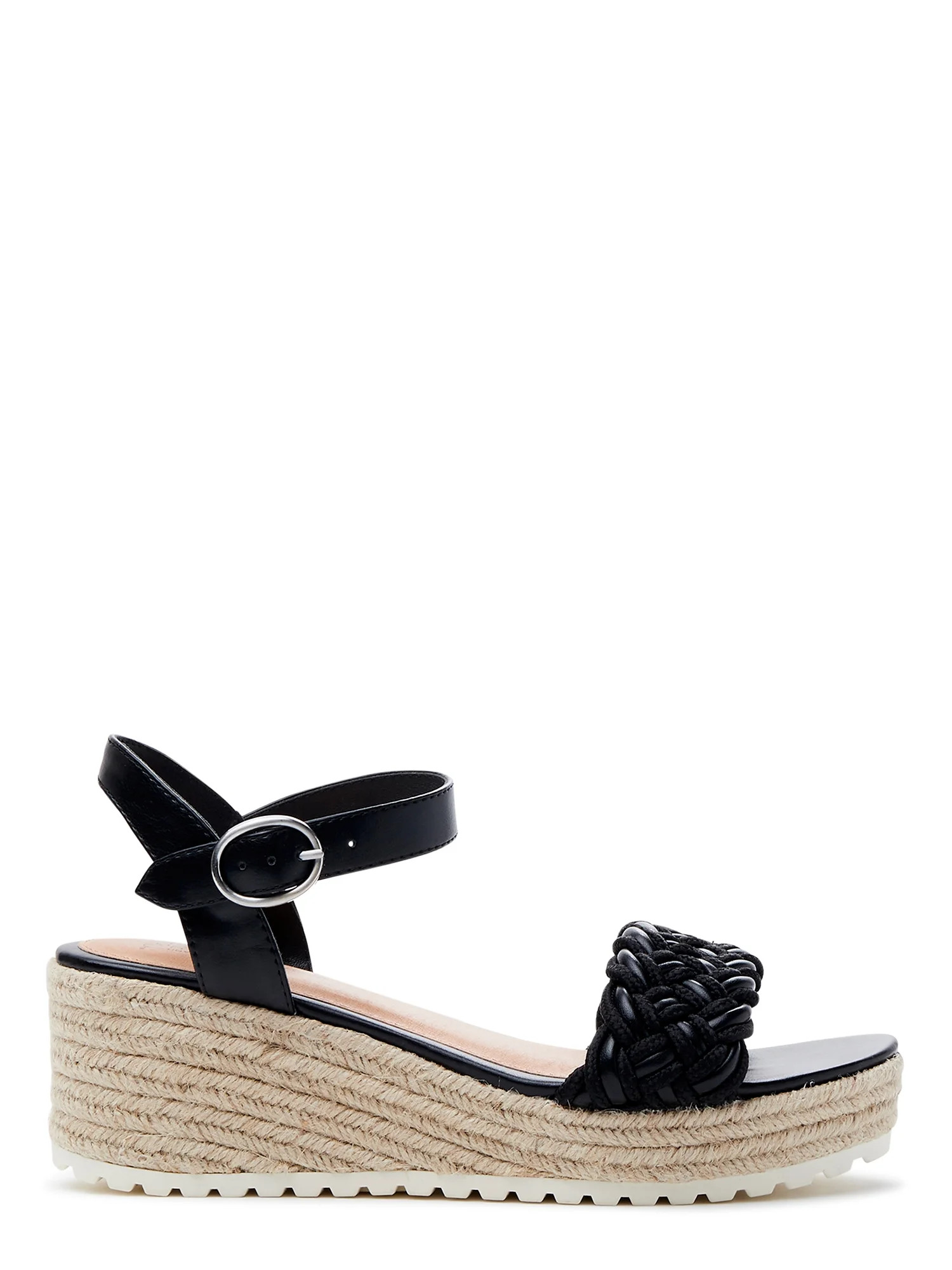 Time and Tru Women's Braided Wedge Sandals (Wide Width Available) - Walmart.com | Walmart (US)