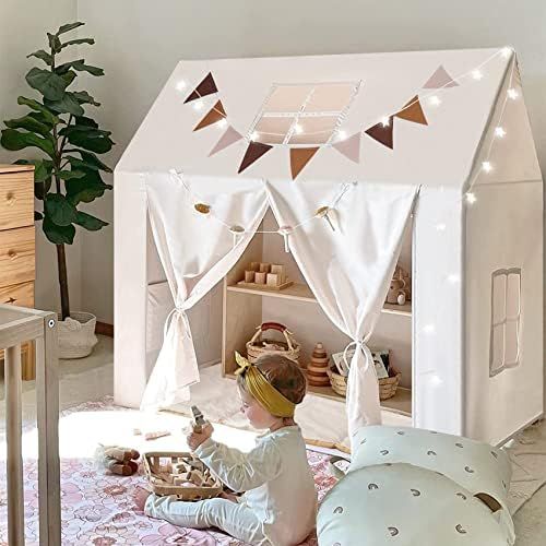 Basic Kids Tent, Large Kids Playhouse with Mat Banner Top Window, Bohemian Tent, Inner Pockets De... | Amazon (US)