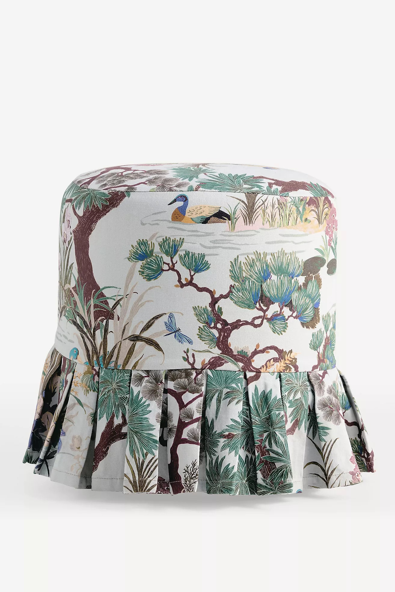 Layla Printed Ruffle Ottoman Slipcover | Anthropologie (US)