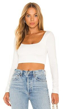 h:ours Hibi Crop Top in White from Revolve.com | Revolve Clothing (Global)