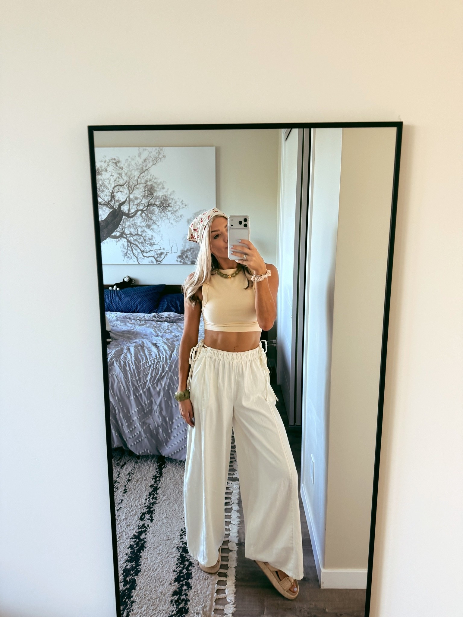Cutest pair of white linen pants for summer! These Free People pants are everything. Paired them with a little yellow tank, some Steve Madden platform sandals and a fun cherry bandana from Amazon #ltkunder50

#LTKootd #LTKmomlife