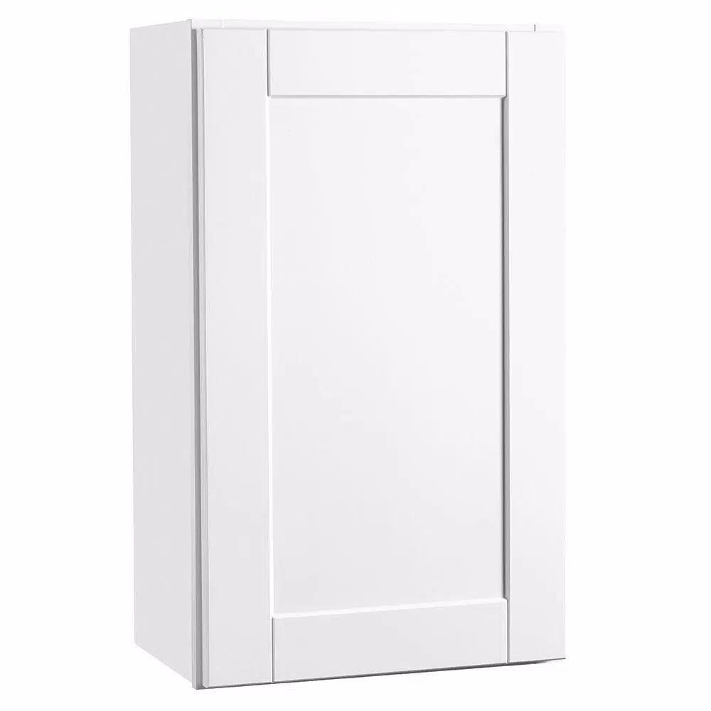 Shaker Assembled 18x30x12 in. Wall Kitchen Cabinet in Satin White | The Home Depot