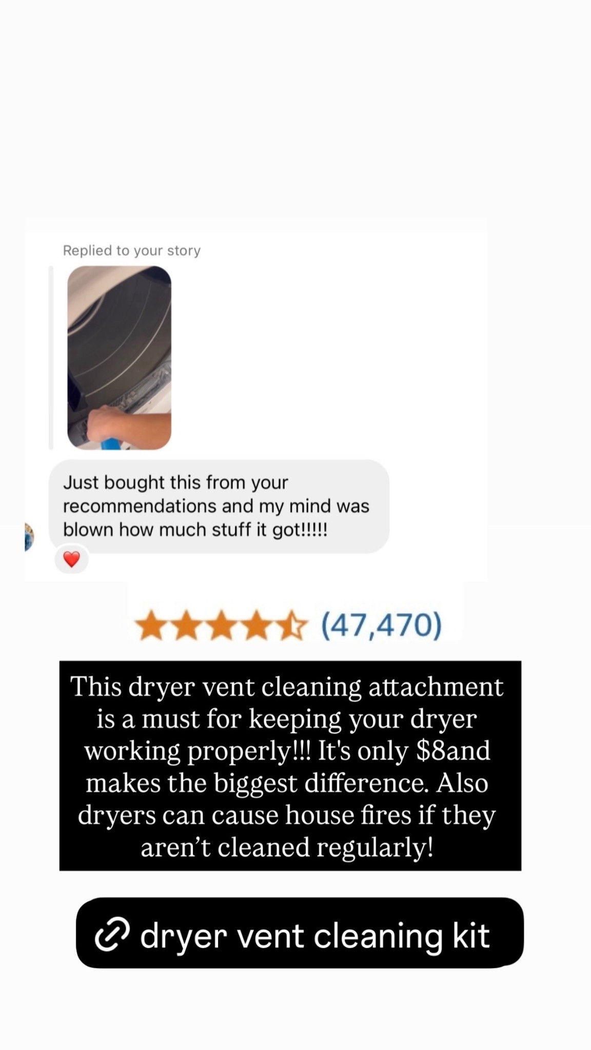 This dryer vent cleaning attachment is a must for keeping your dryer working properly!!! It's only $8and makes the biggest difference. Also dryers can cause house fires if they aren't cleaned regularly!

#LTKSaleAlert #LTKHome #LTKmomlife