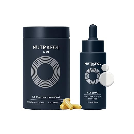 Nutrafol Men's Hair Growth Supplement and Hair Serum, Clinically Tested for Visible Thickness and... | Amazon (US)
