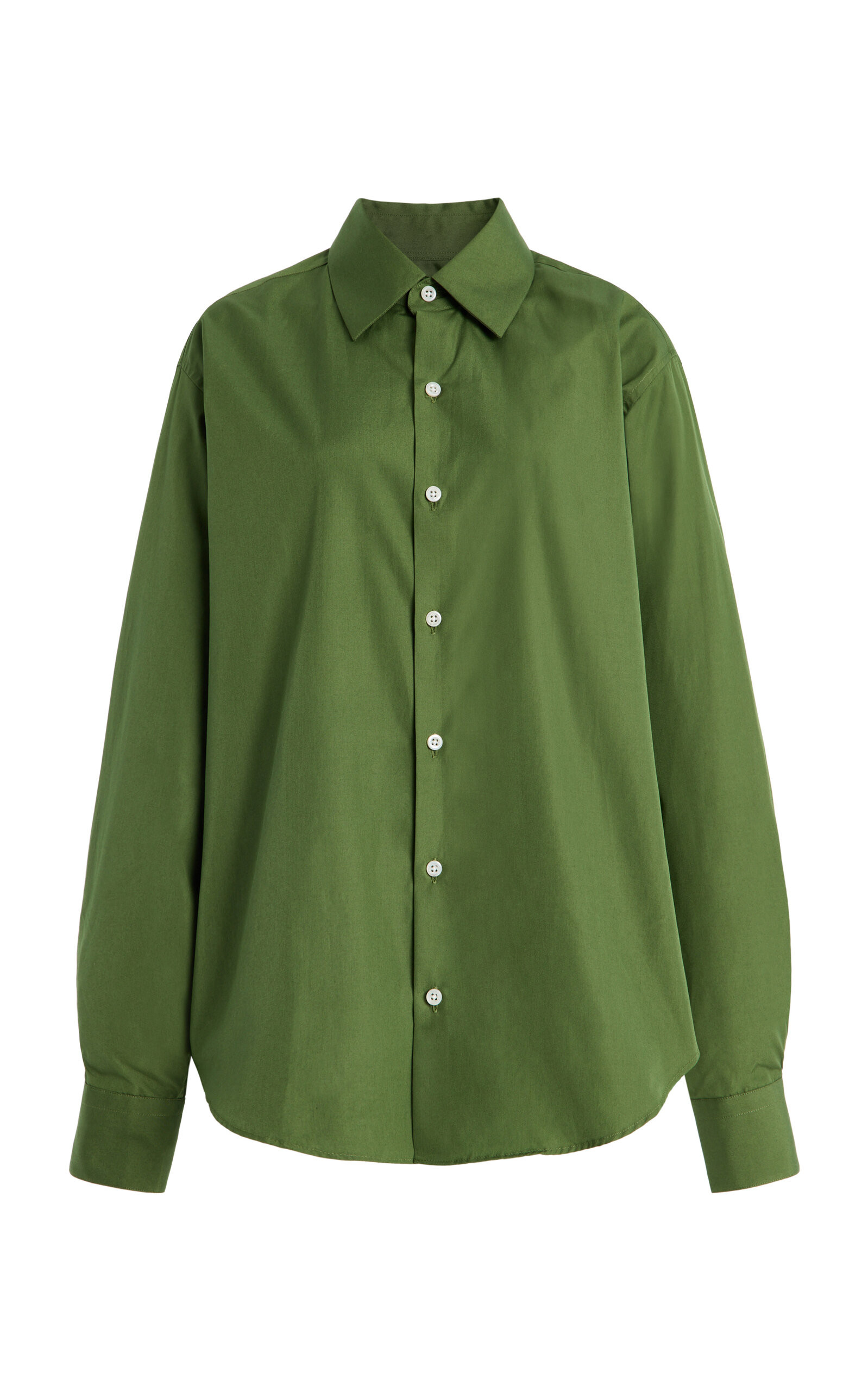 Comme Si - La Classica Cotton-Poplin Shirt - Green - S - Moda Operandi | Moda Operandi (Global)