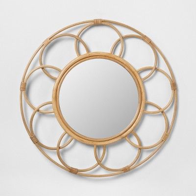 Round Rattan Mirror with Scalloped Border - Opalhouse™ | Target