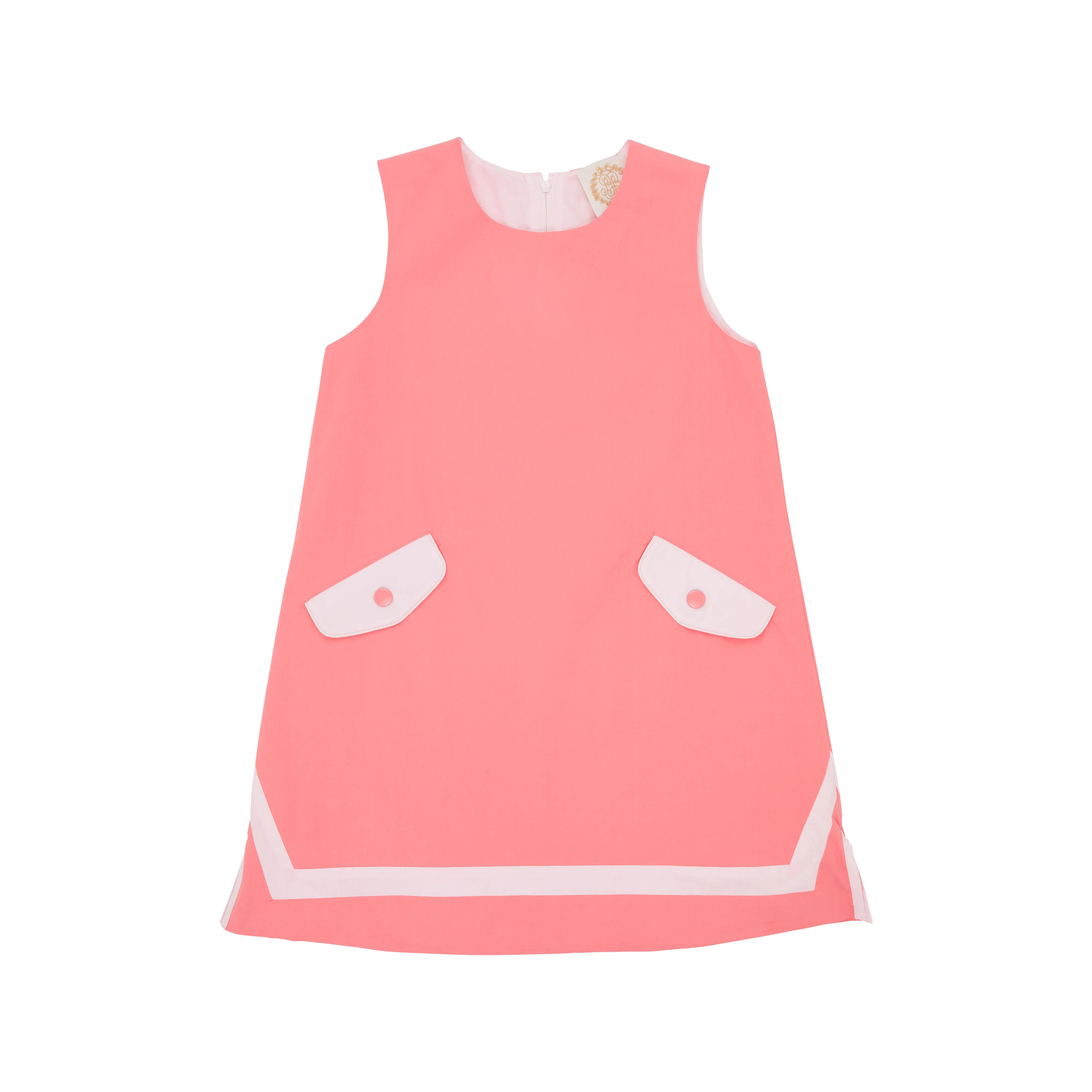 Taylor Tunic Dress - Parrot Cay Coral with Palm Beach Pink | The Beaufort Bonnet Company