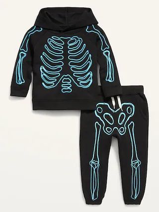 Unisex Skeleton-Graphic Pullover Hoodie and Sweatpants Set for Toddler | Old Navy (US)