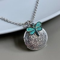 Small Locket Necklace - Dragonfly, Silver Locket, Patina Jewelry, Gift For Woman, Girl, Teen, Birthday Gift, Christmas, Bridesmaid | Etsy (US)