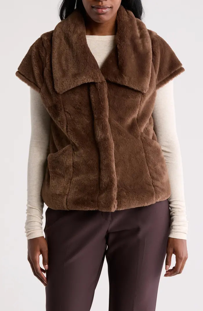 Faux Fur Cap Sleeve Jacket | Nordstrom Rack