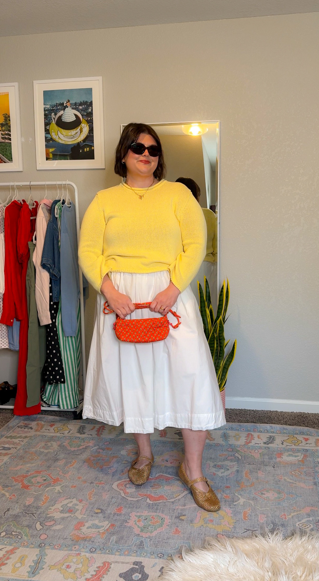 5 ways to style a white skirt: yellow + white + red is one of my favorite color combos for spring!! 

perfect for a spring dinner date 🌼 

 #LTKMidsize #LTKPlusSize
