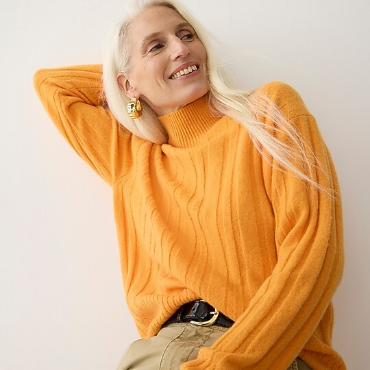 Ribbed mockneck sweater in Supersoft yarn | J. Crew US