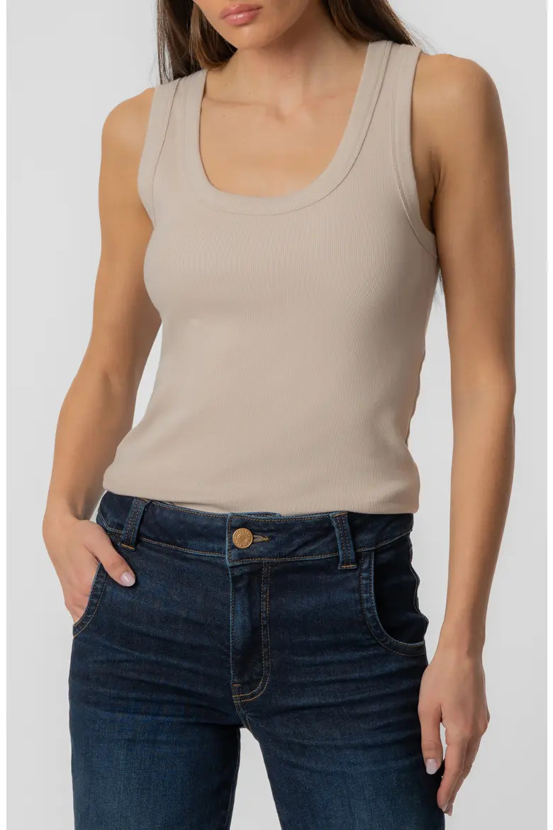 KUT from the Kloth Anastasia Stretch Cotton Blend Rib Tank (Women) | Nordstrom | Nordstrom