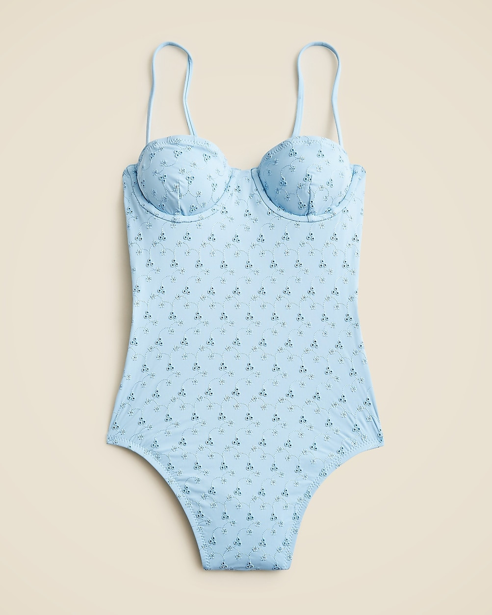 Eyelet balconette underwire one-piece | J. Crew US