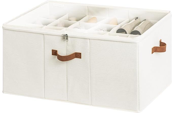 StorageWorks Shoe Organizer for Closet, Extra Large Fabric Shoe Storage Bins with Clear Cover, Ad... | Amazon (US)