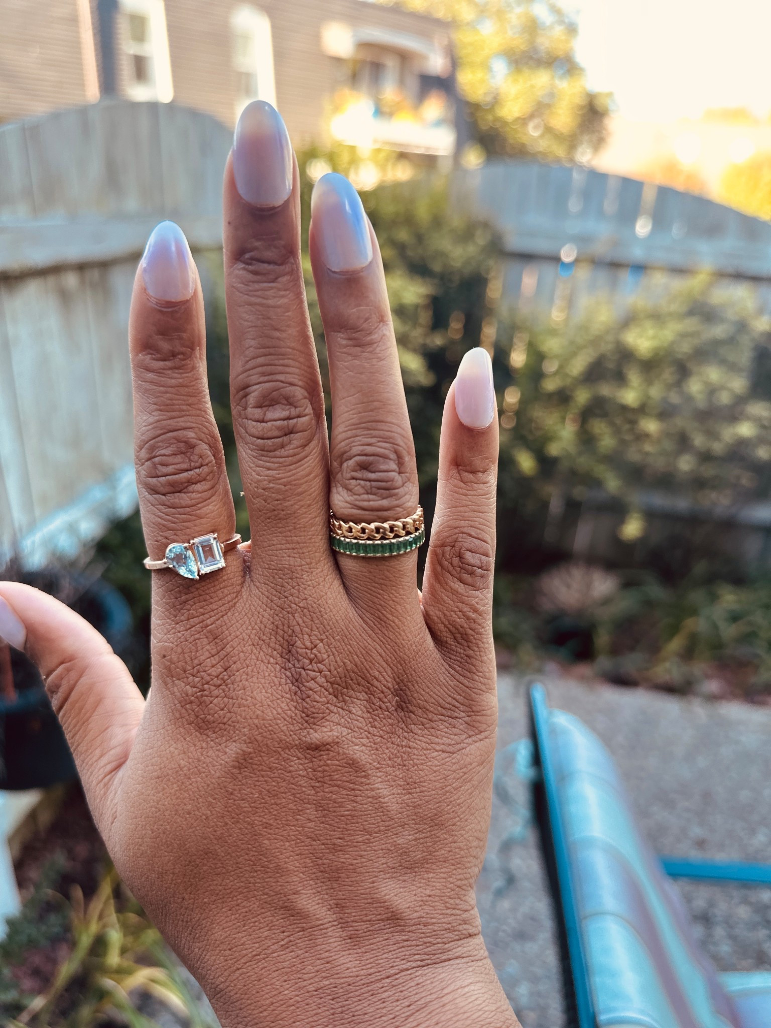 Rings | emerald ring | pear shaped ring | nails | press on nails 💅🏾 

#LTKStyleTip #LTKOver40 #LTKBeauty