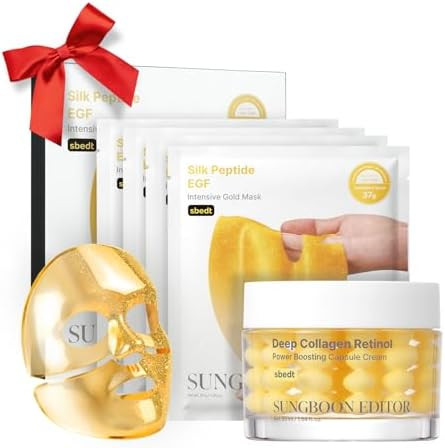 SUNGBOON EDITOR Golden Glow Deep Hydration Duo, Silk Peptide EGF Intensive Gold Mask & Deep Colla... | Amazon (US)