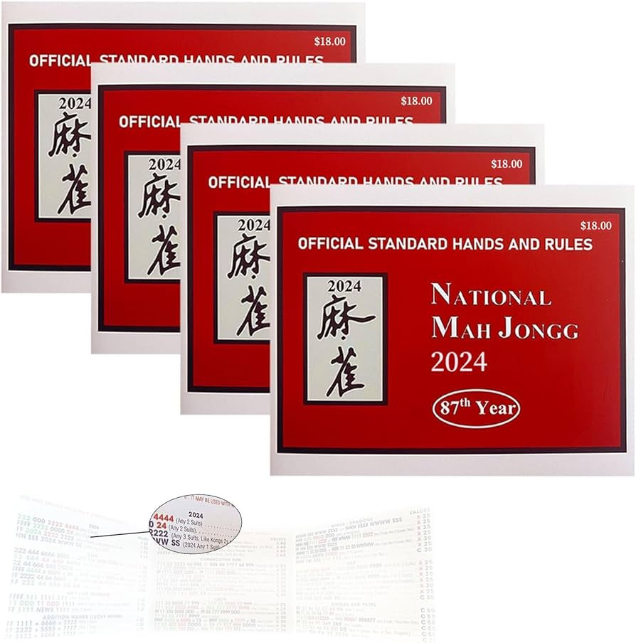 MahJongg Cards -National Mah Jongg League 2024 Large Size Card - Official Hands and Rules - 4 pcs | Amazon (US)