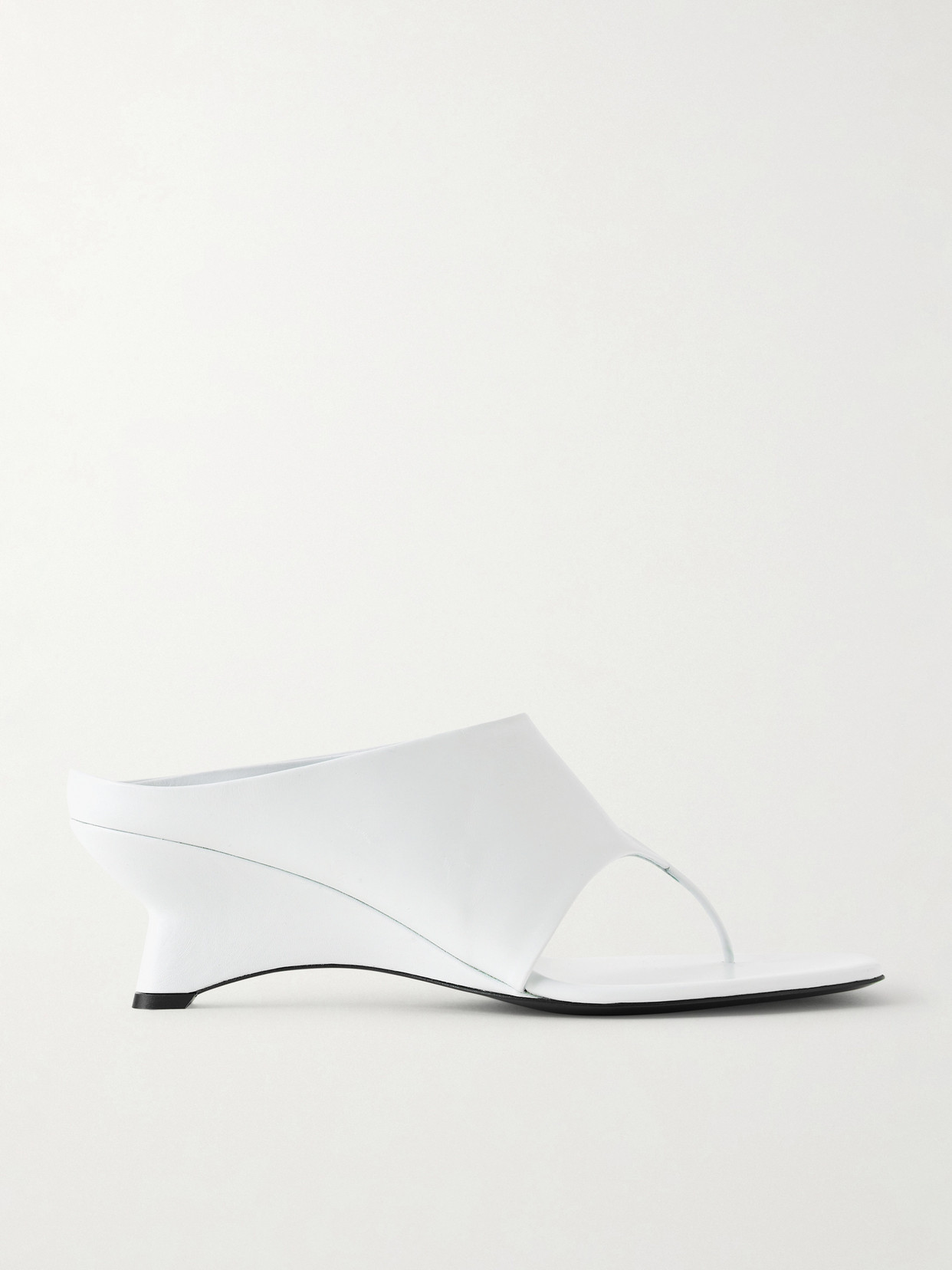 KHAITE - Marlow Leather Wedge Mules - White | NET-A-PORTER (US)