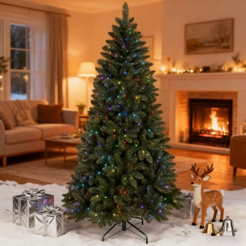 9 ft Prelit Christmas Tree with 620 Multi-Color Changing RGB LED Lights, Twinkle Artificial Christmas Tree with 1721 Tips | Amazon (US)