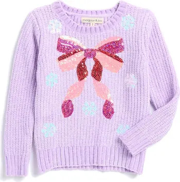 MARGAUX AND LEXI Kids' Sequin Snowflake Chenille Sweater | Nordstromrack | Nordstrom Rack