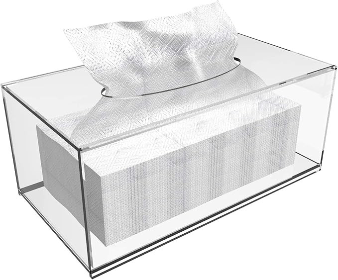 Cq acrylic Tissue Box Holder with Cover Rectangular,Facial Tissue Dispenser Box Case for Countert... | Amazon (US)