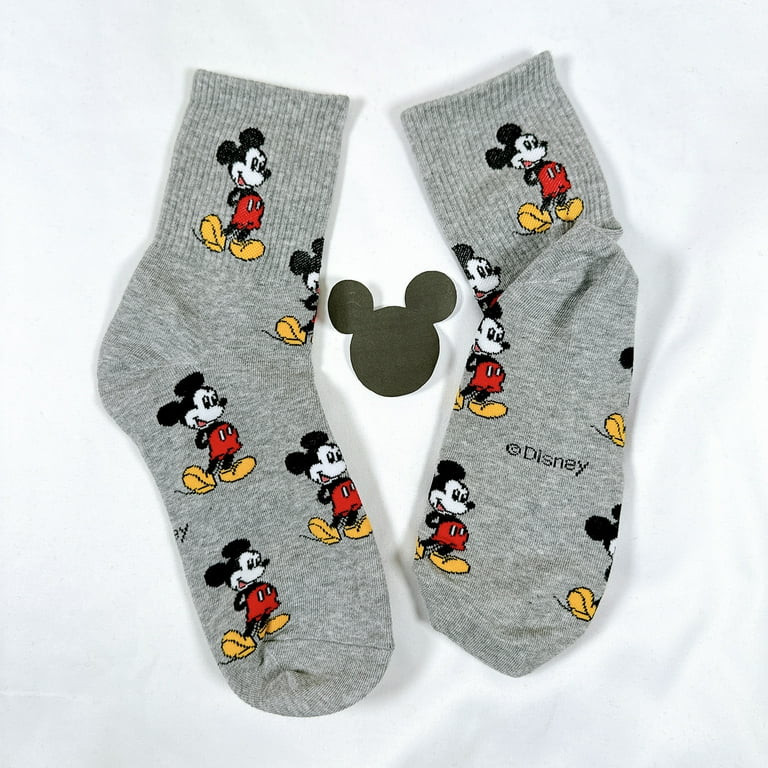 Disney Mickey Mouse Crew Socks Collection, 5 Pairs set, Athletic Striped Design, Multi Color | Walmart (US)