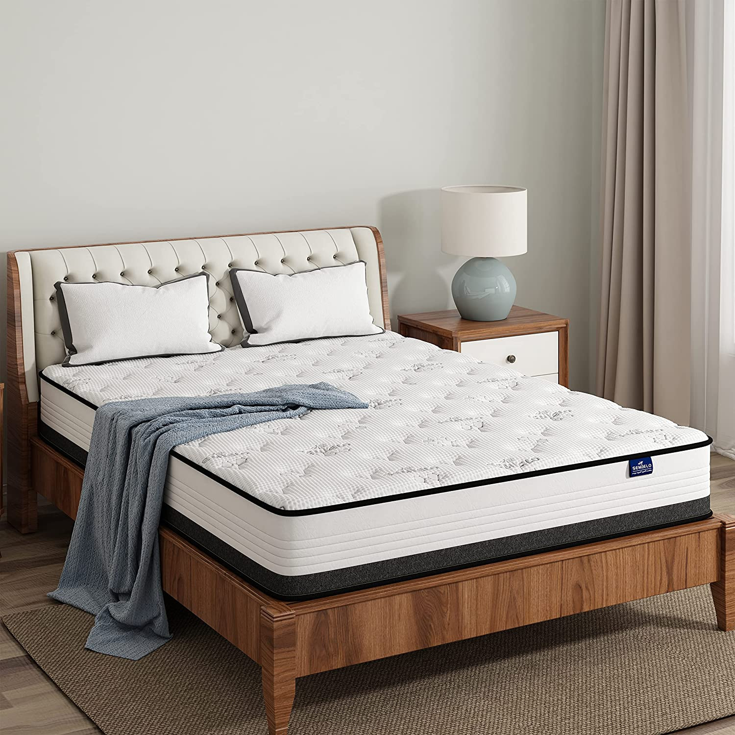 SEMIELO 10 Inch Queen Mattresses Pressure Relieving Medium Firm with Memory Foam & Individually W... | Walmart (US)