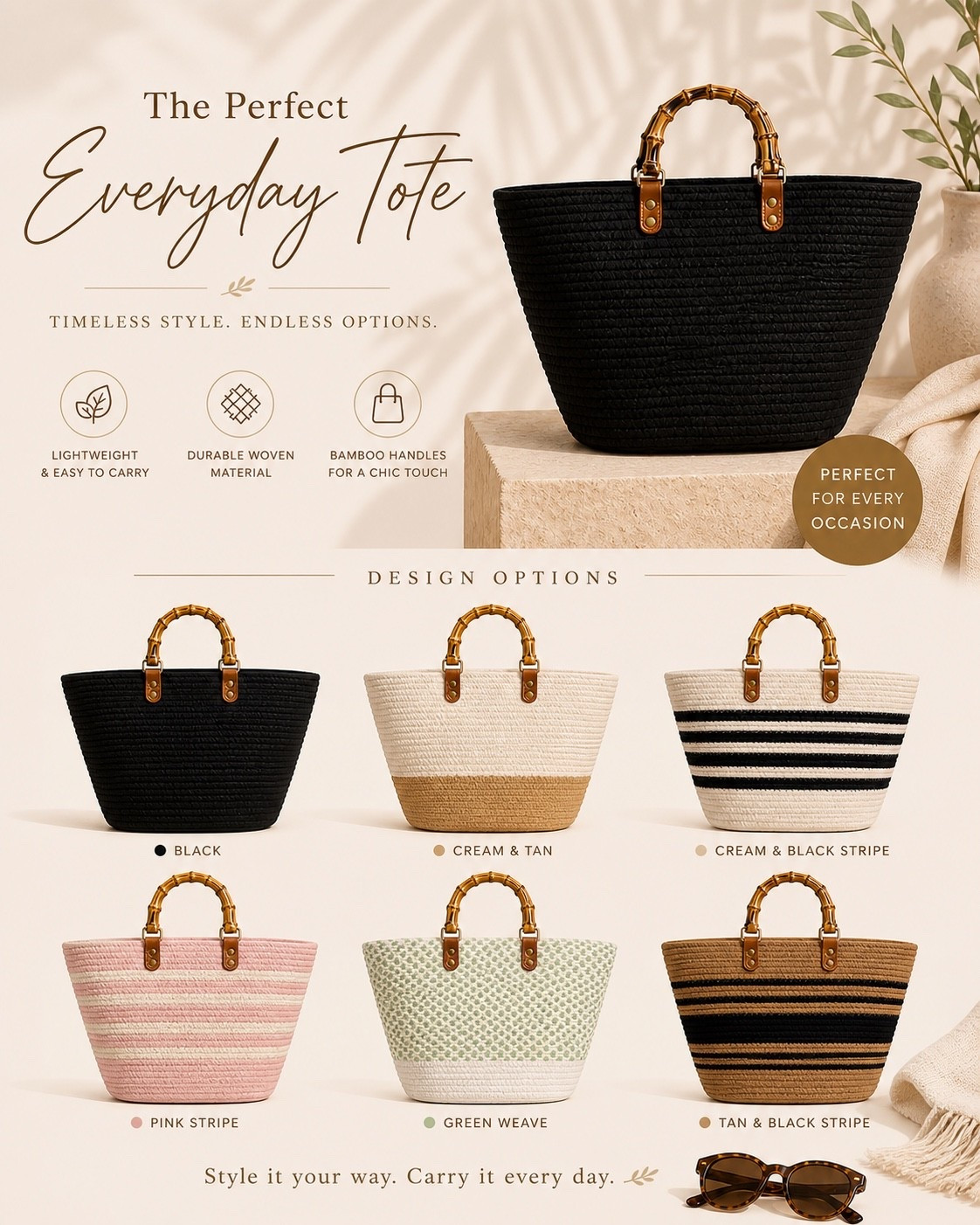 Perfect tote at affordable prices! 
I love the black one for summer…. I think it is so chic looking! 
Great gift for yourself or your mom/suster/friend 🥰
Spring accessories /summer tote /summer bag

#LTKMothersDay #LTKmomlife