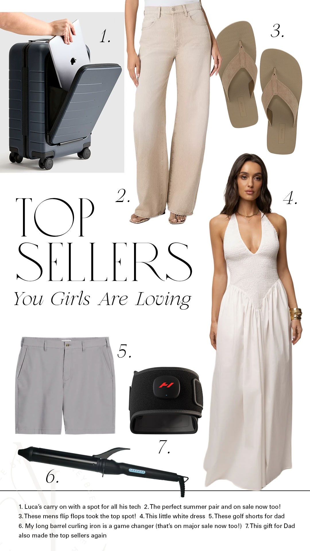 Here’s everything you girls are loving the most this week. These men’s shorts and heated back belt were two top sellers from Father’s Day that I highly recommend. Luca’s travel on suitcase a little linen dress perfect for summer vacations and my go to tan denim for spring summer.  I wear a size 23. I would suggest sizing at least one size down. Also, these men’s flip-flops made the top sellers as well.

#LTKootd #LTKSeasonal