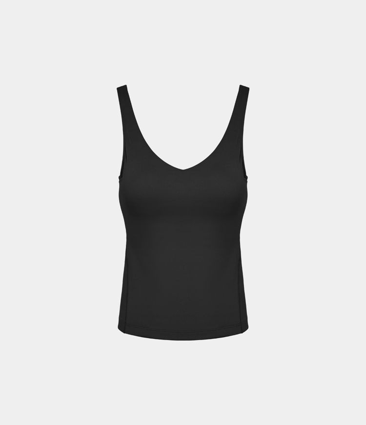 Women’s Cloudful™ Fabric Padded V Neck Plain Tank Top - HALARA | HALARA